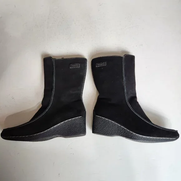 New Sporto Janet Insulated Microfiber Lined Black Suede Leather Boots Size 7M - Picture 8 of 10